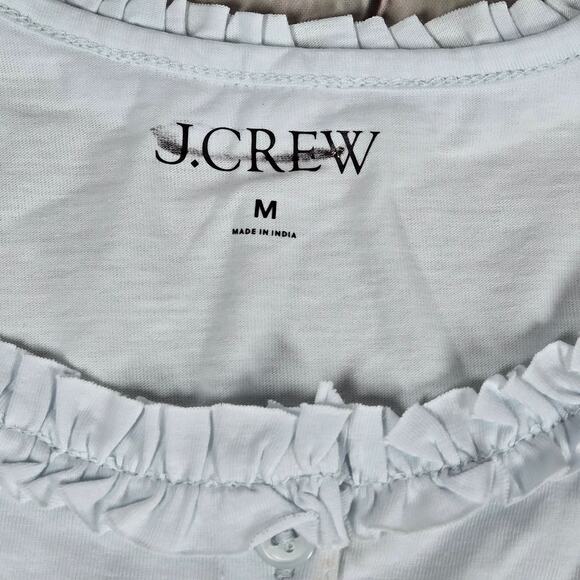J. Crew Broken-in jersey button-front tank top with ruffle trim CK292 M NWT - Picture 3 of 10